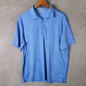 Walter Hagen 11 Shirt Mens Large Blue All Over Wave Pattern Golf Polo Performace